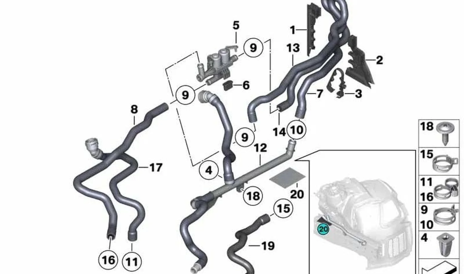 BMW F01 F02 F06 F07… Isıtma Devresi Su Borusu 64219241360