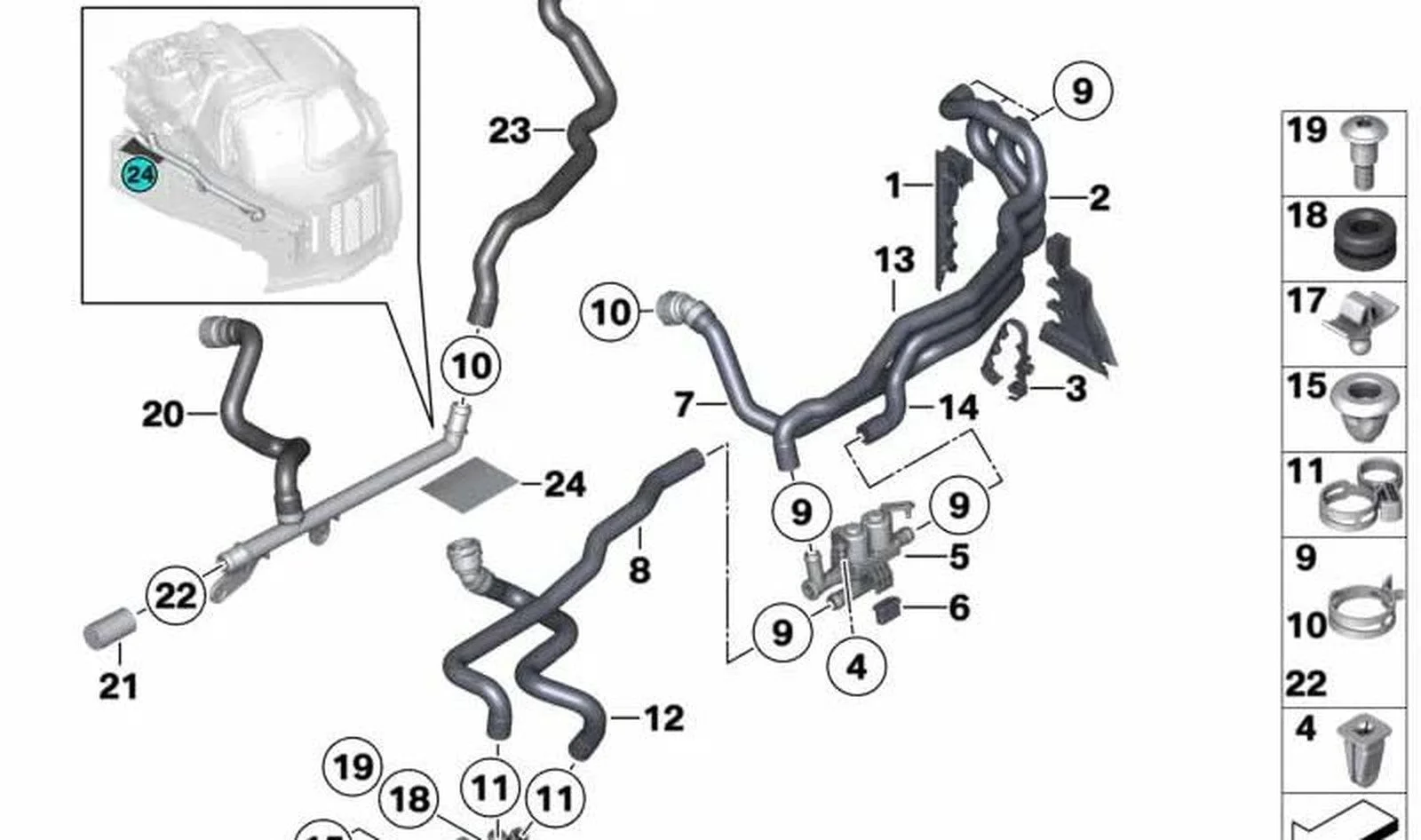 BMW F01 F02 F10 F11 Esnek Su Giriş Hortumu 2 64219266420