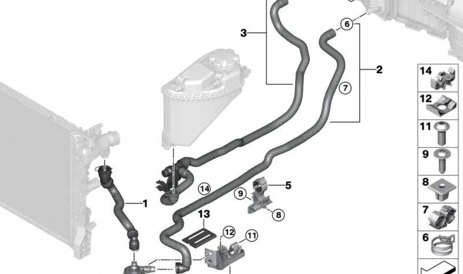 BMW G11 G12 G14 G15… Ek Su Pompası Hortumu 64219299619