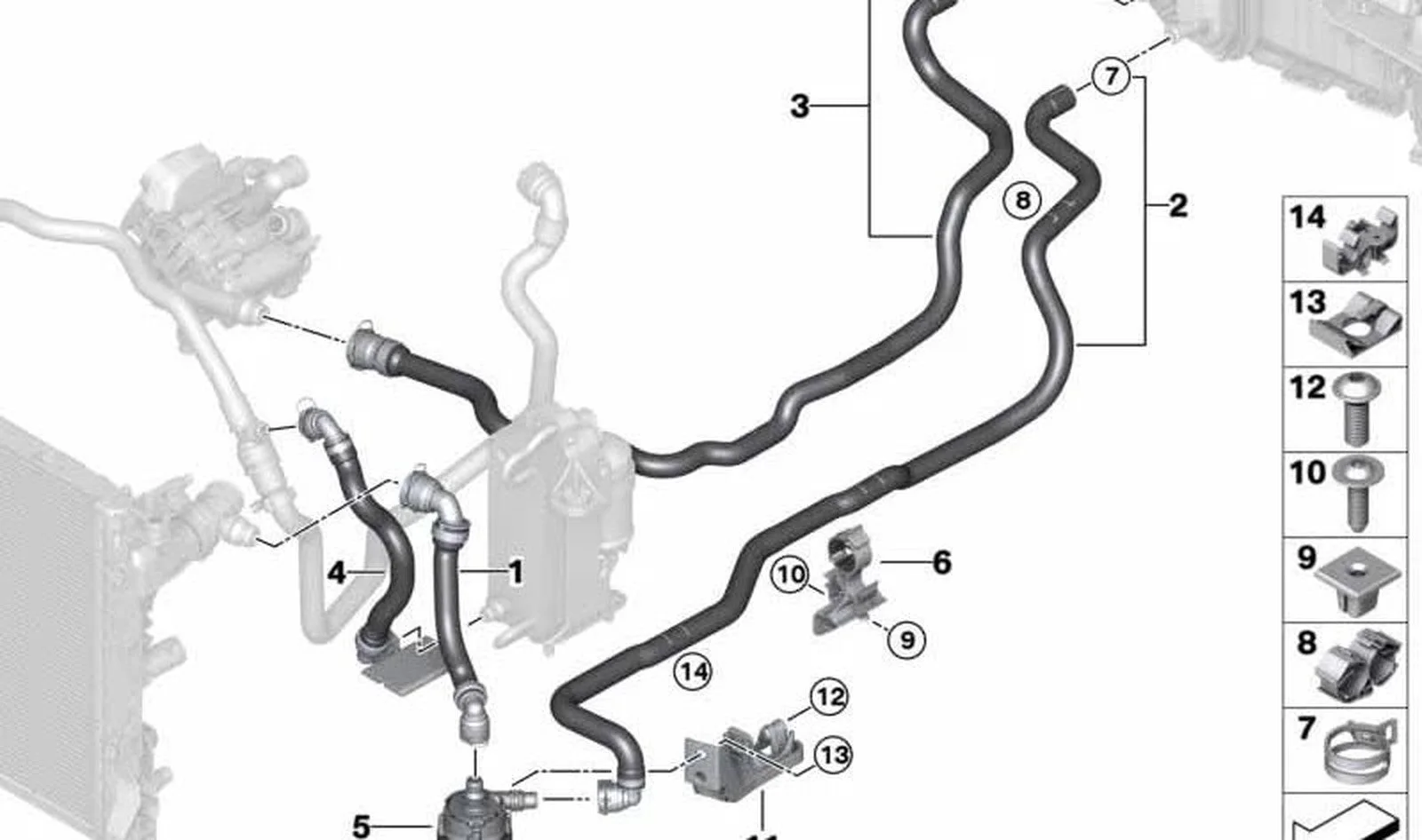 BMW G11 G12 G30 G31… Eşanjör Soğutma Dönüş Hortumu 64219299623