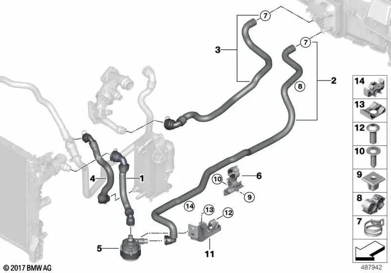 BMW G11 G12 G30 G31… Eşanjör Dönüş Hortumu 64219299624