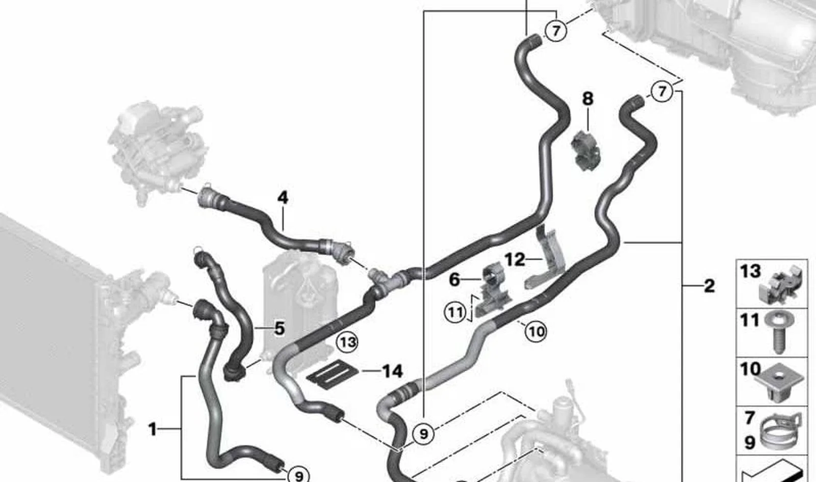 BMW G11 G12 G30 G31 Eşanjör Valf Dönüş Hortumu 64219299663