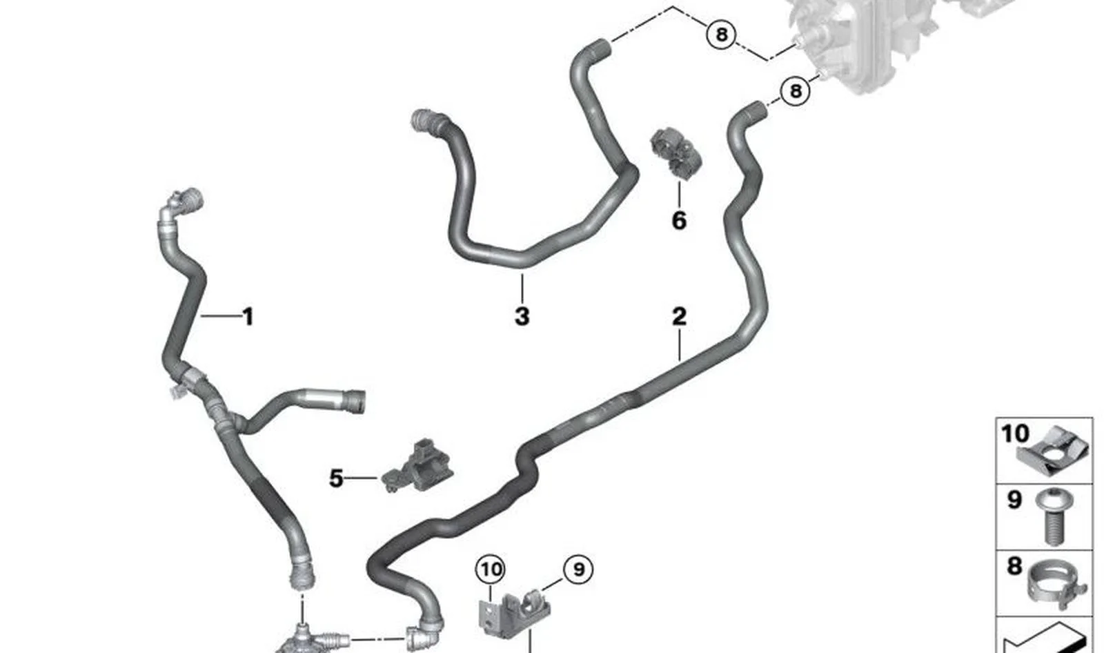 BMW F90 F91 F92 F93… Yardımcı Su Pompası Braketi 64219303628