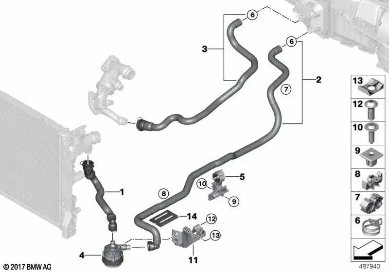 BMW G11 G12 G14 G15… Motor Soğutma Sıvısı Dönüş Hortumu 64219326896