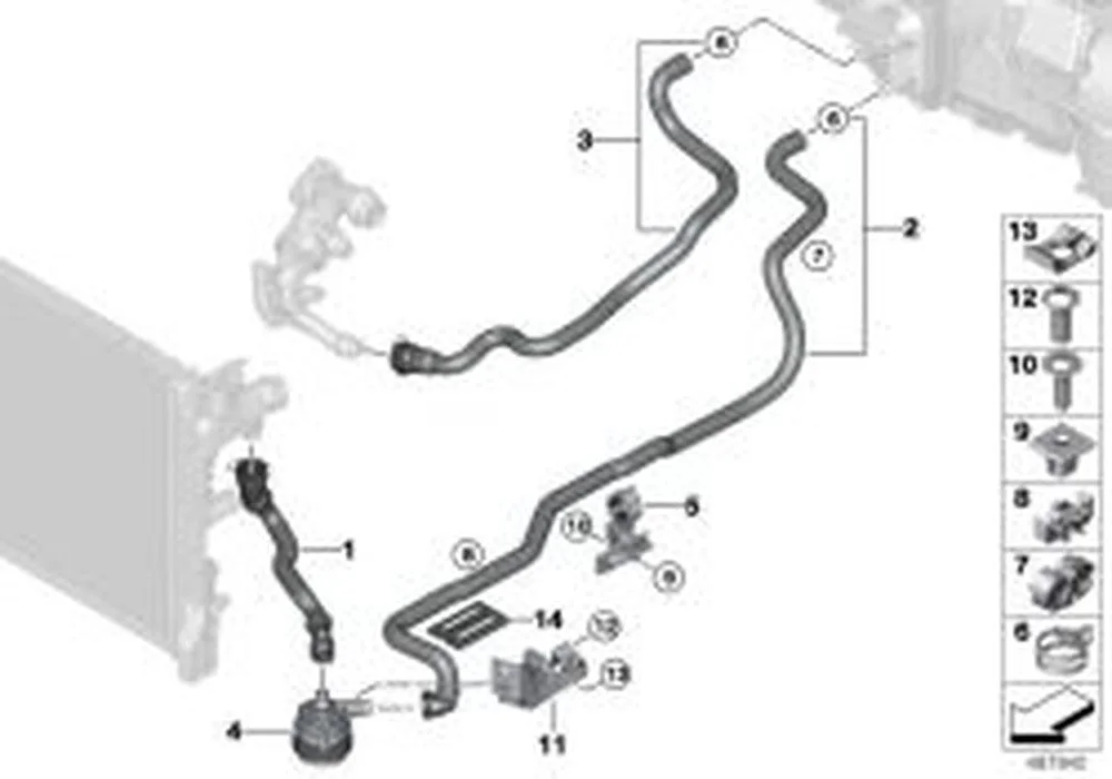 BMW G11 G12 G14 G15… Motor Soğutma Sıvısı Dönüş Hortumu 64219326896