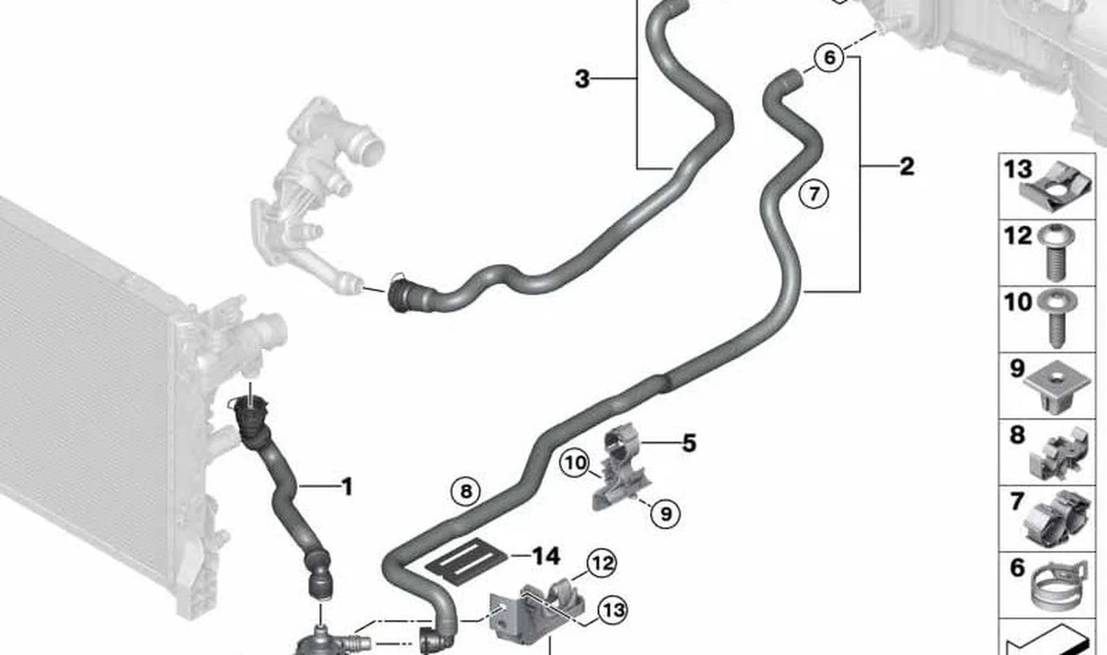 BMW G11 G12 G14 G15… Motor Soğutma Sıvısı Dönüş Hortumu 64219326896