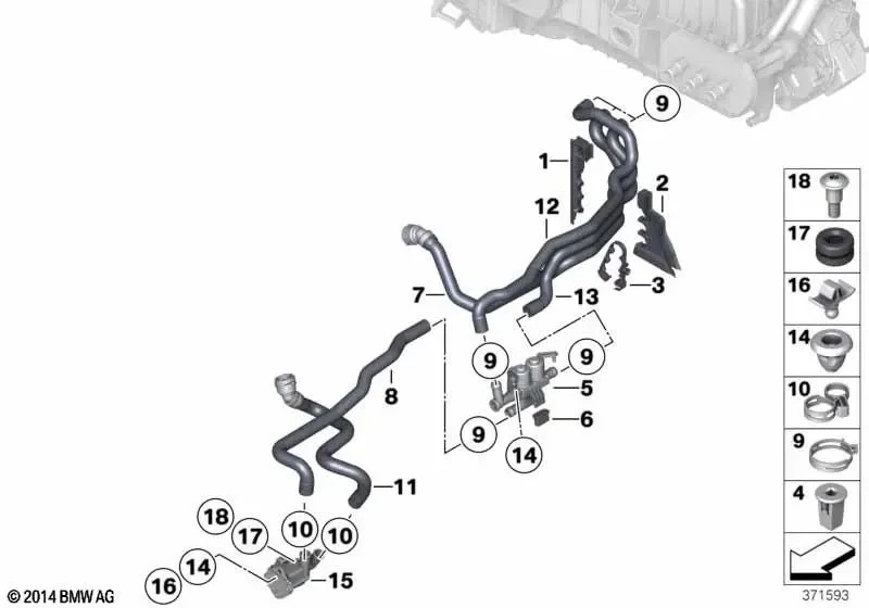 BMW 5 Serisi F10 F11 Soğutma Suyu Dönüş Hortumu 64219332283