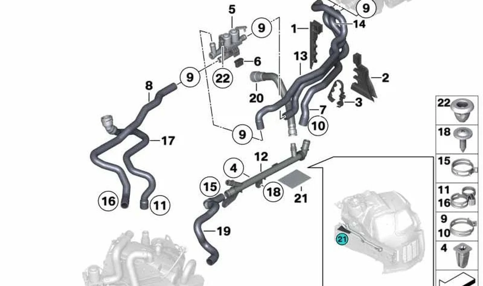 BMW 5 Serisi F10 F11 Antifriz Geri Dönüş Hortumu 64219332284