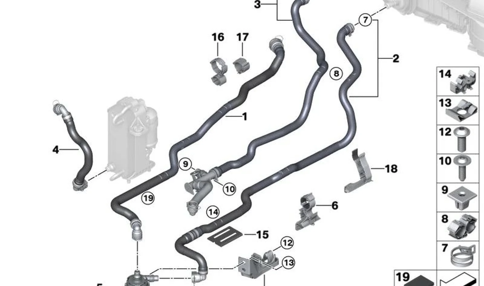 BMW G11 G12 G14 G15… Soğutma Suyu Çıkış Borusu 64219471113