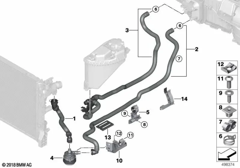 BMW G11 G12 G14 G15… Su Pompası Gidiş Hortumu 1 64219868359