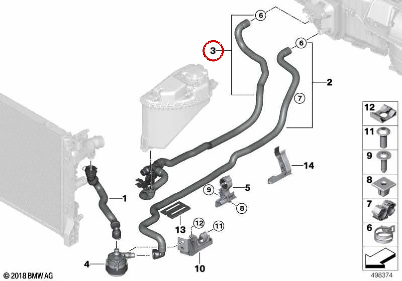 BMW G11 G12 G14 G15… Eşanjör Soğutma Suyu Dönüş Hortumu 64219868361