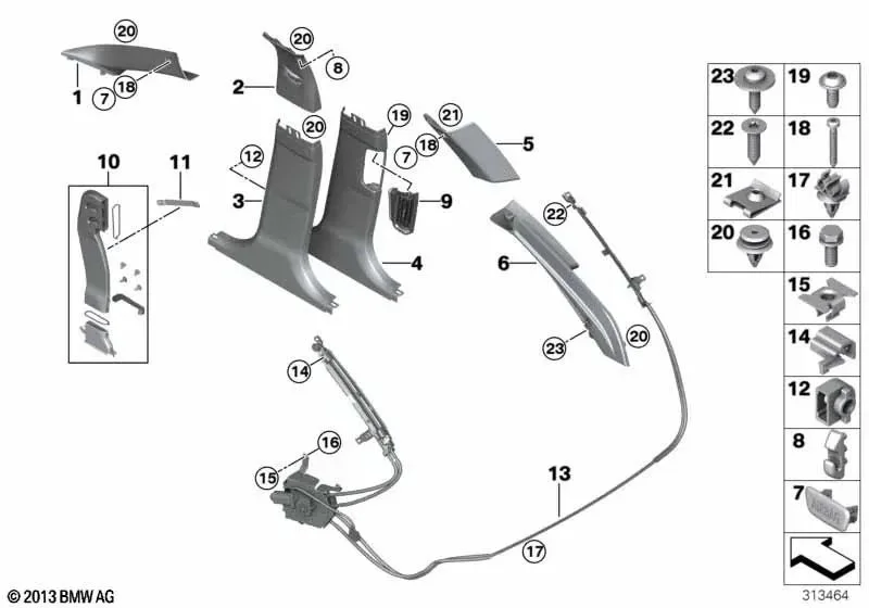 BMW 5 Serisi F10 F11 F18 Sol Taze Hava Izgarası 64227230545
