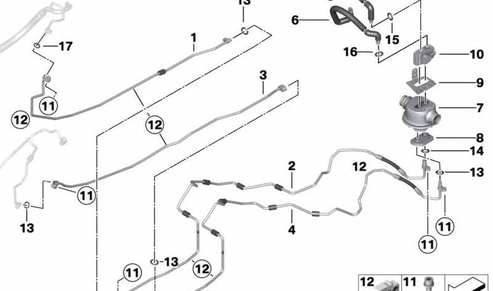 BMW 5 Serisi F10 Klima Boruları Sabitleme Braketi 64539194387