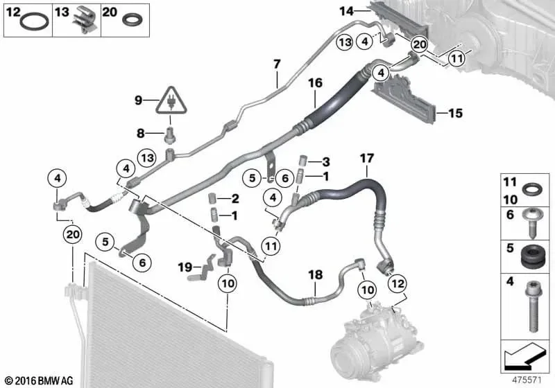 BMW F06 F07 F10 F11… Klima Emiş Borusu Dolum Ağızlı LCI 64539201934