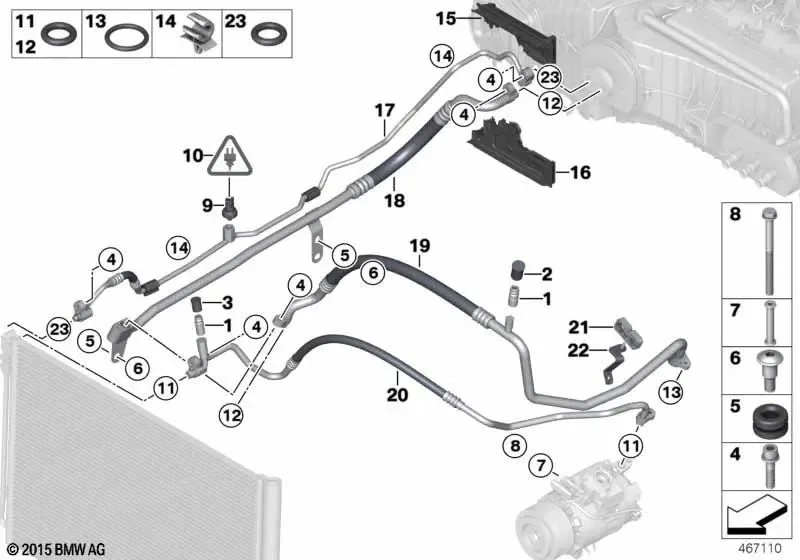 BMW 5 Serisi F07 F10 F11 Klima Hattı Taşıyıcı Braketi 64539227165