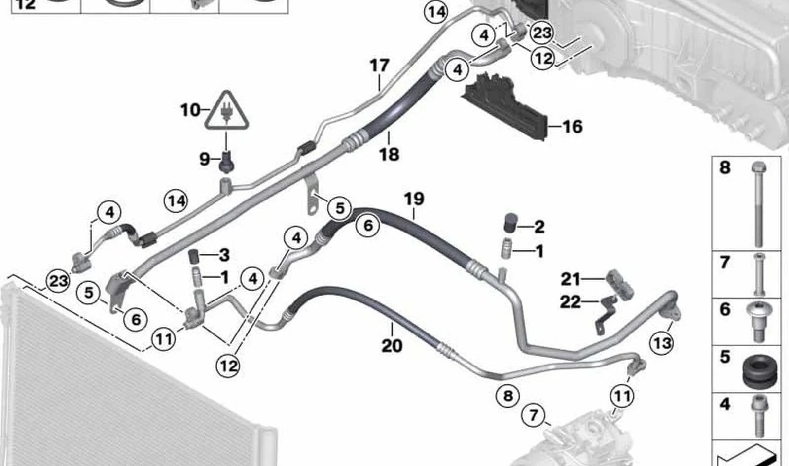 BMW 5 Serisi F07 F10 F11 Klima Gazı Emme Borusu 64539250708