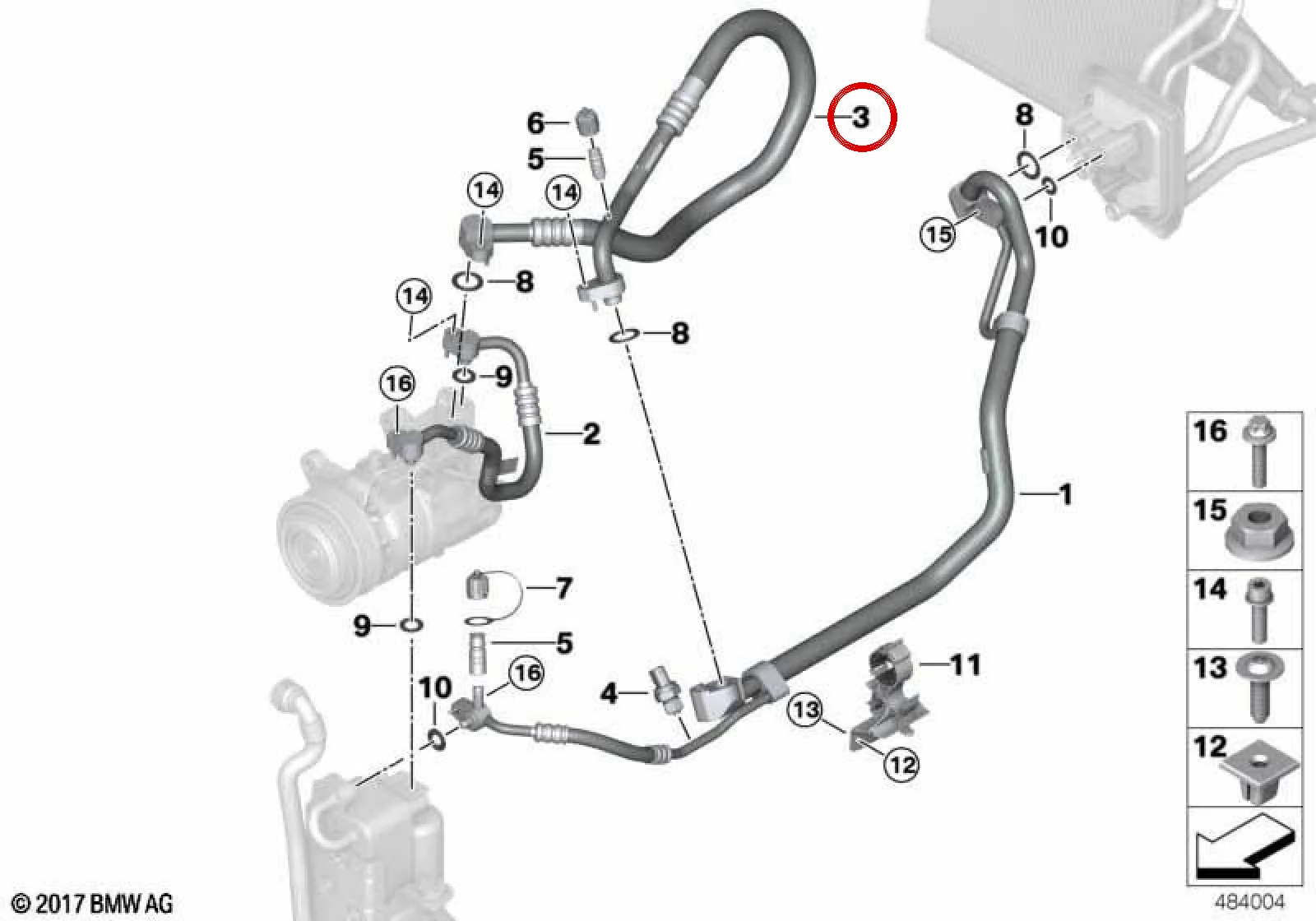 BMW G01 G02 Klima Kompresör Emiş Borusu G Serisi 64539354541