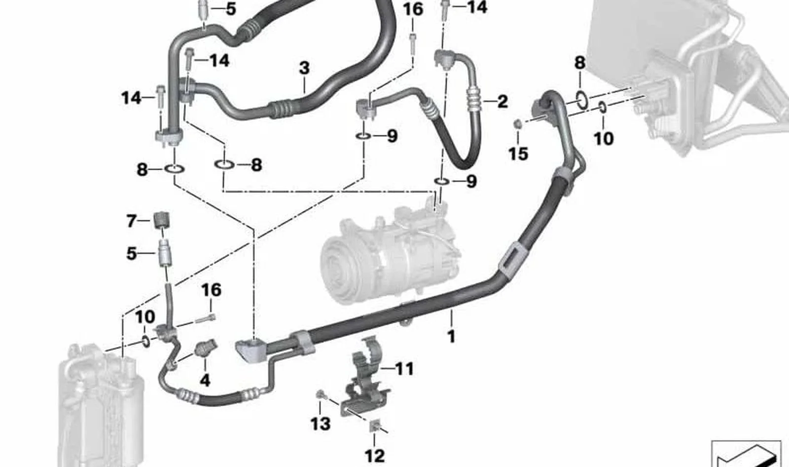 BMW Z4 G29 İç Isı Eşanjörlü Klima Gaz Borusu 64539398896