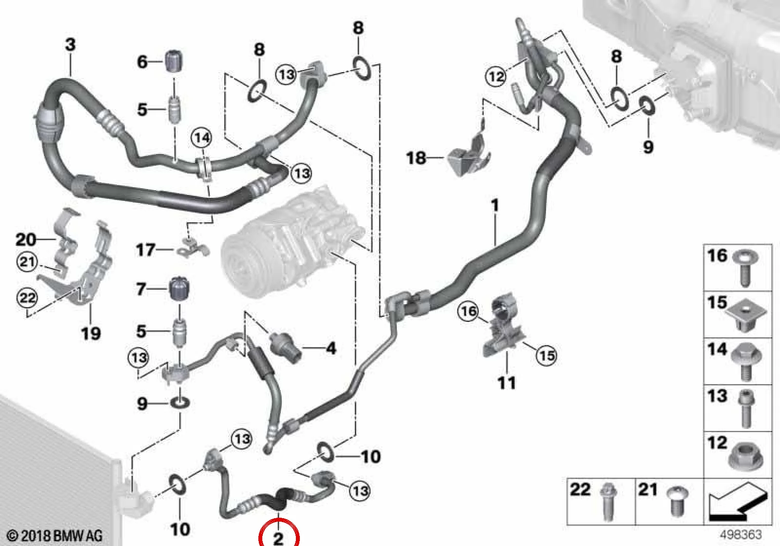 BMW G11 G12 G14 G15… Klima Kondenser Besleme Yüksek Basınç Borusu 64539860608