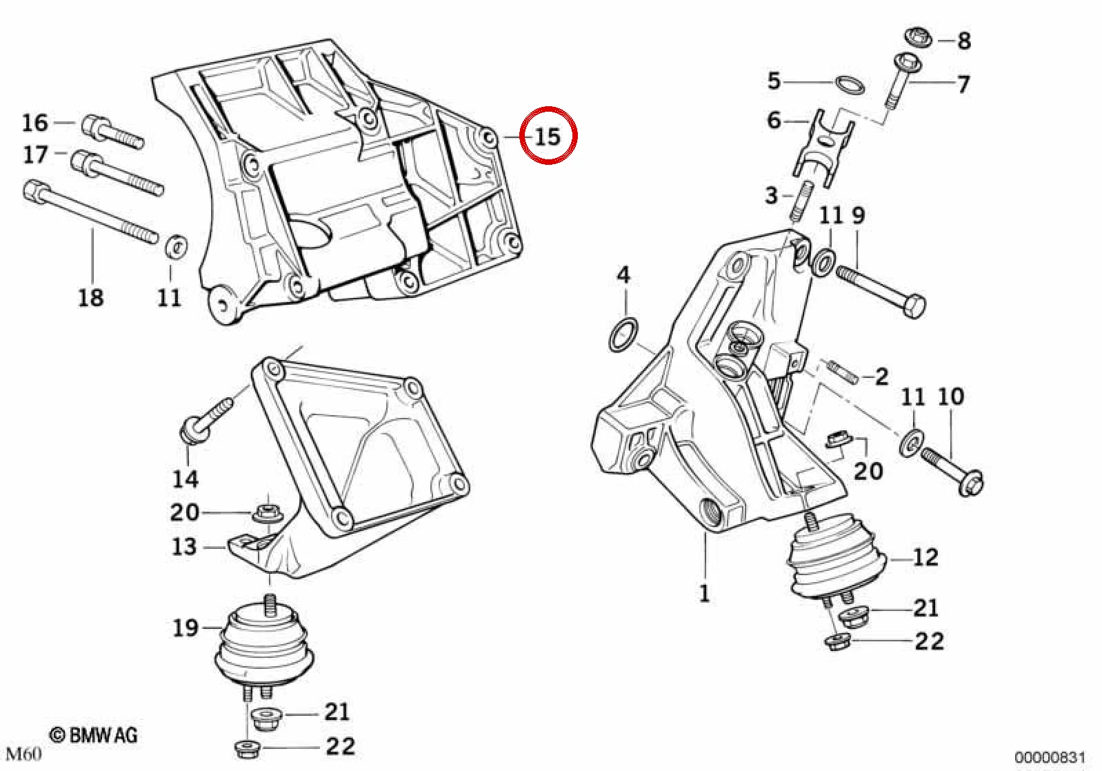 BMW E31 E32 E34 Klima Kompresörü Tutucu Braketi 64551702640