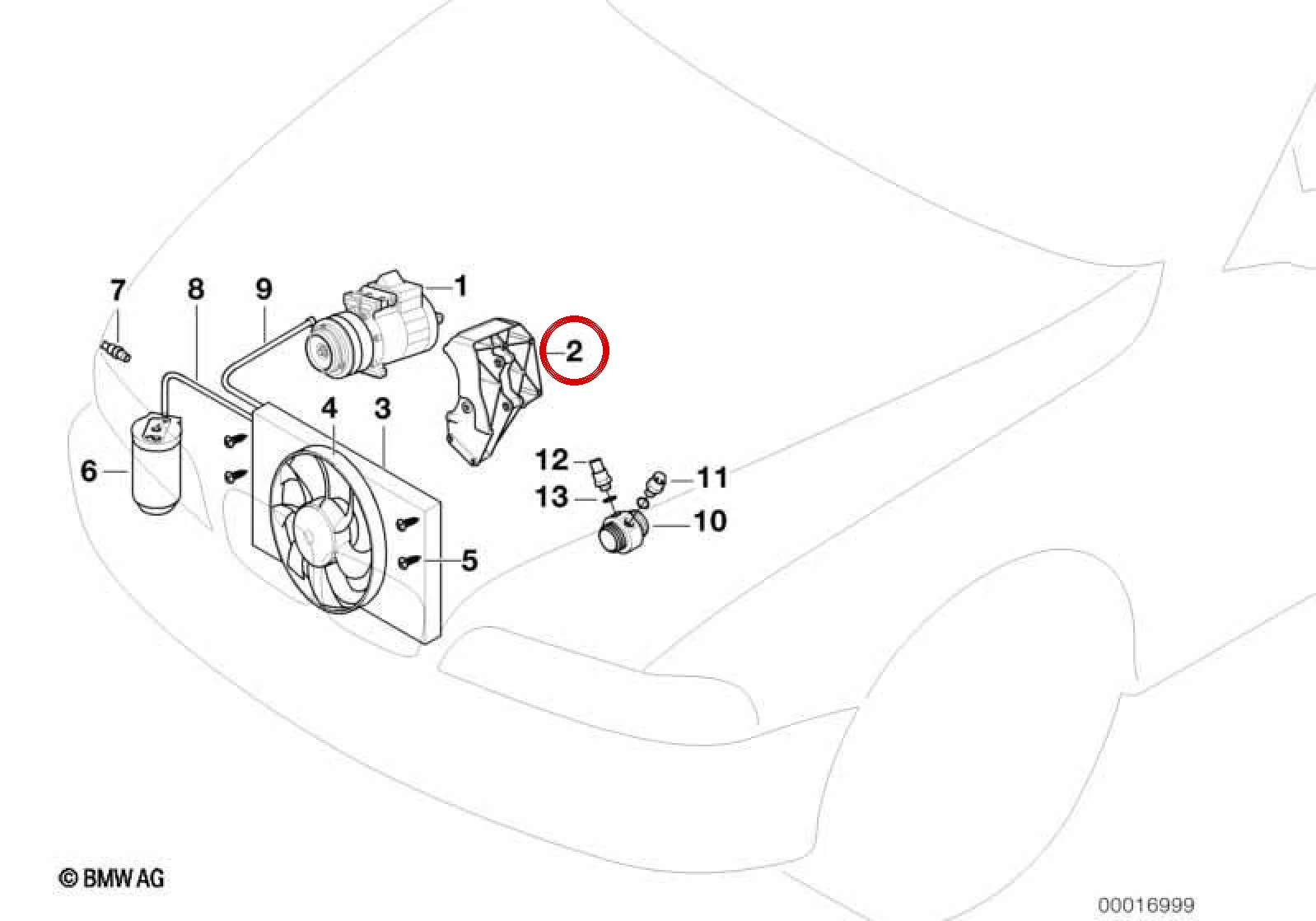 BMW E34 E36 Klima Kompresörü Taşıyıcı Braketi 64551727376