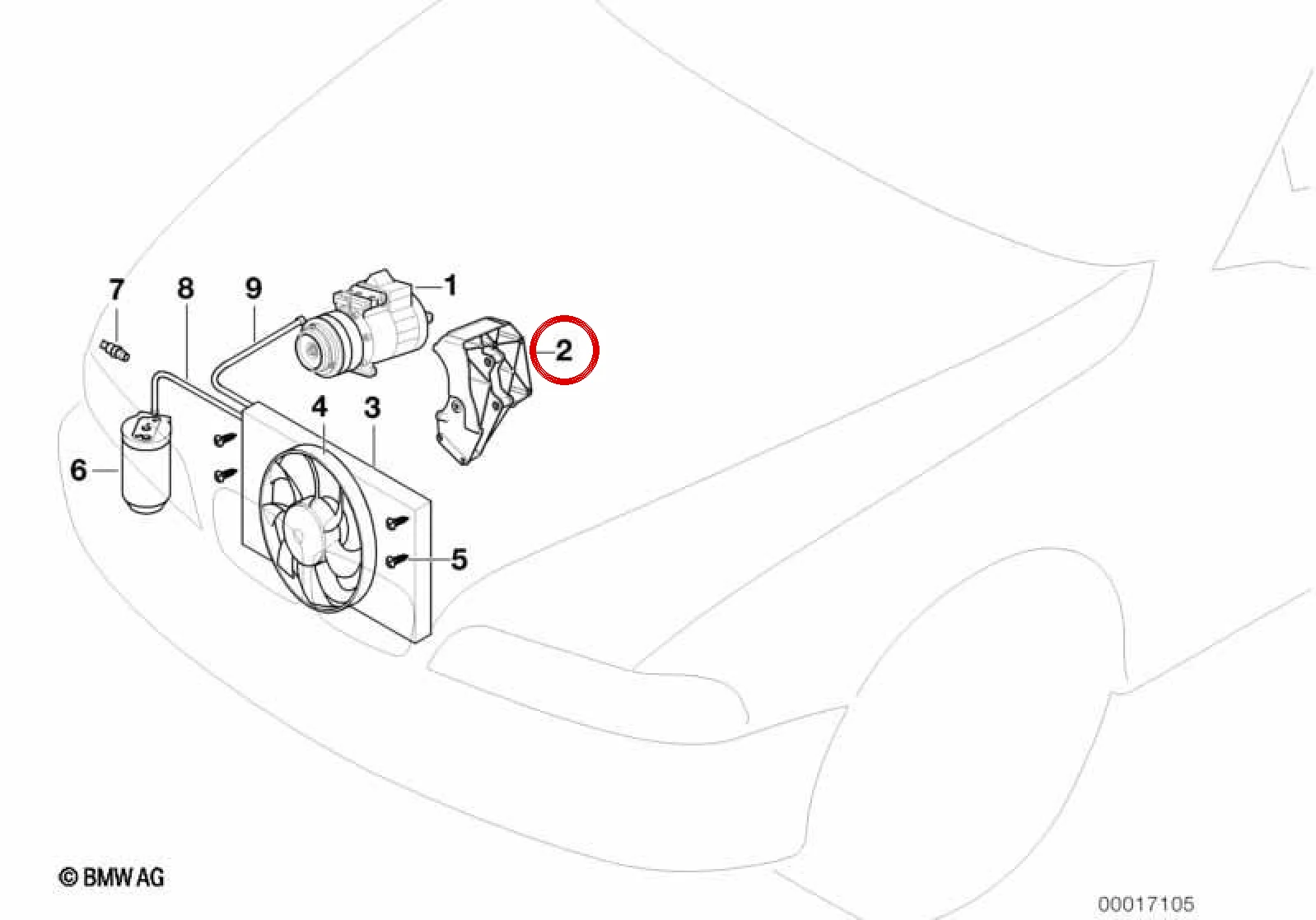 BMW E34 E36 Klima Kompresörü Destek Braketi 64552245412