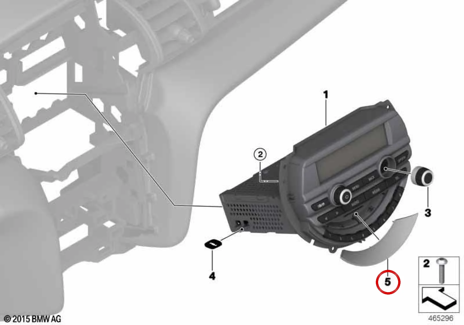 BMW MINI F54 F55 F56 F57 Krom Radyo Çerçeve Trimi 65126804679