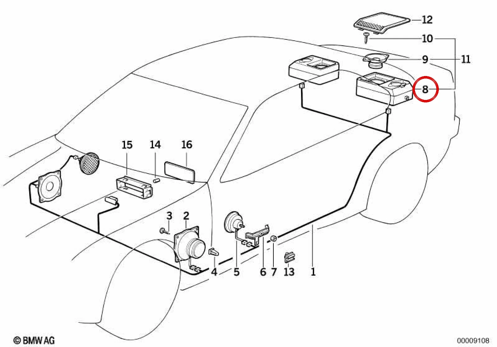 BMW 3 Serisi E36 Sağ Hoparlör Braketi 65131393468