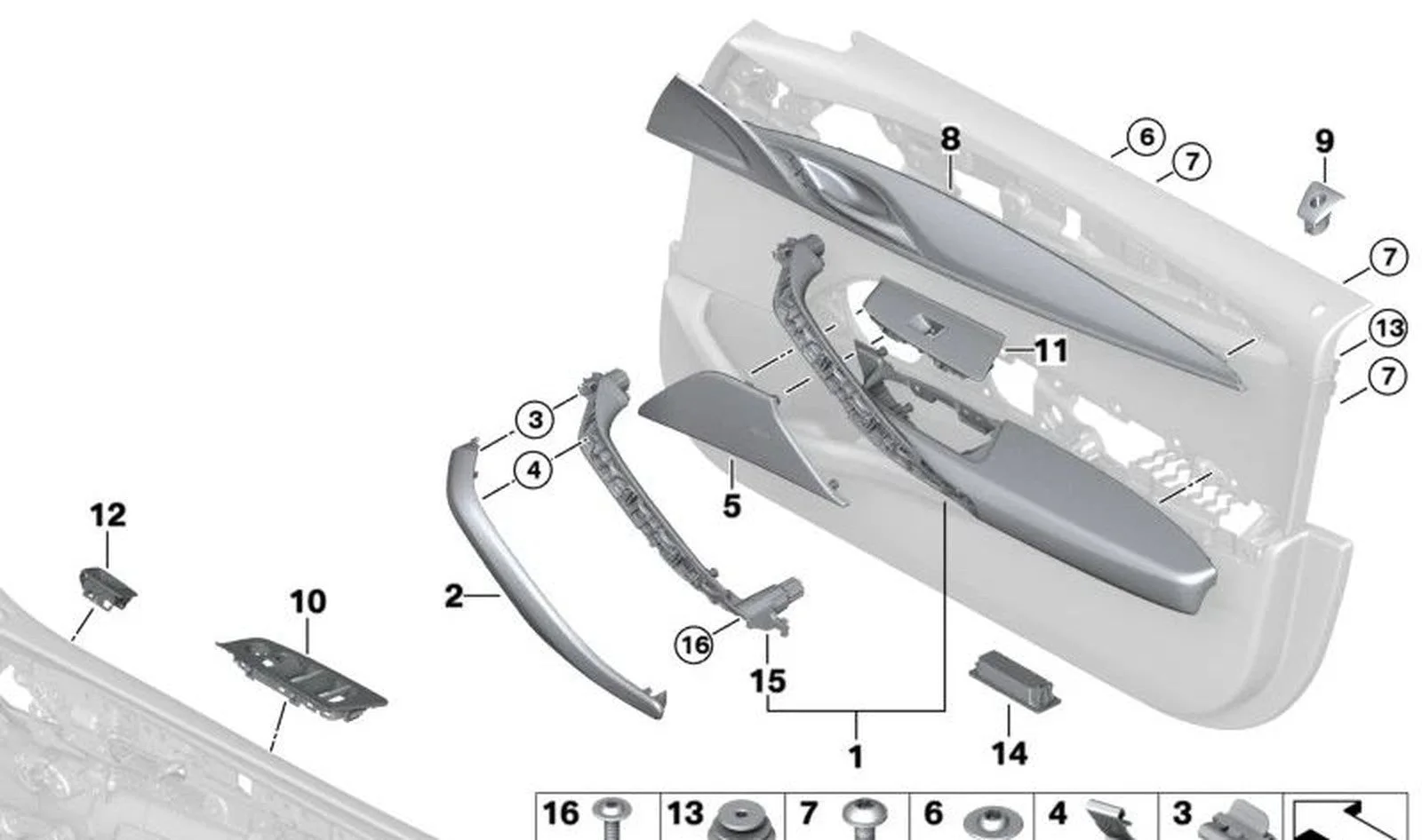 BMW F90 G30 G31 G32 Sol Metal Hoparlör Kaplaması 65136824623