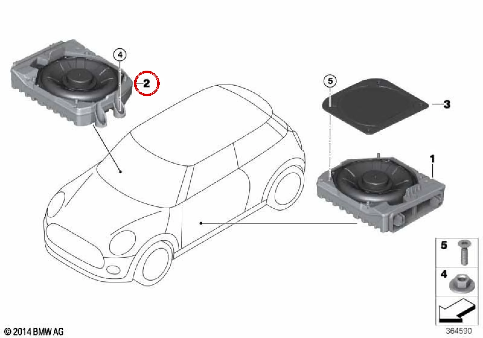 BMW F39 F40 F44 F48… Sağ Bas Hoparlörü 65137927998