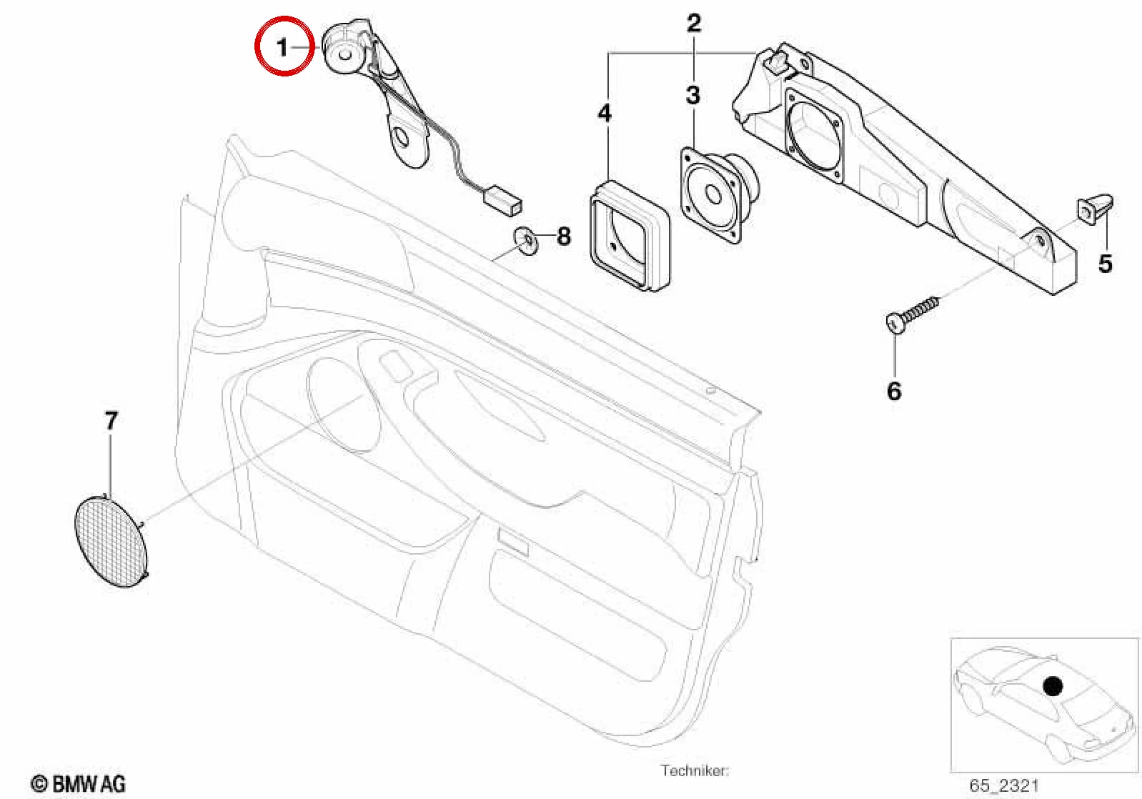 BMW 5 Serisi E39 Sol Stereo Tiz Hoparlör 65138362527