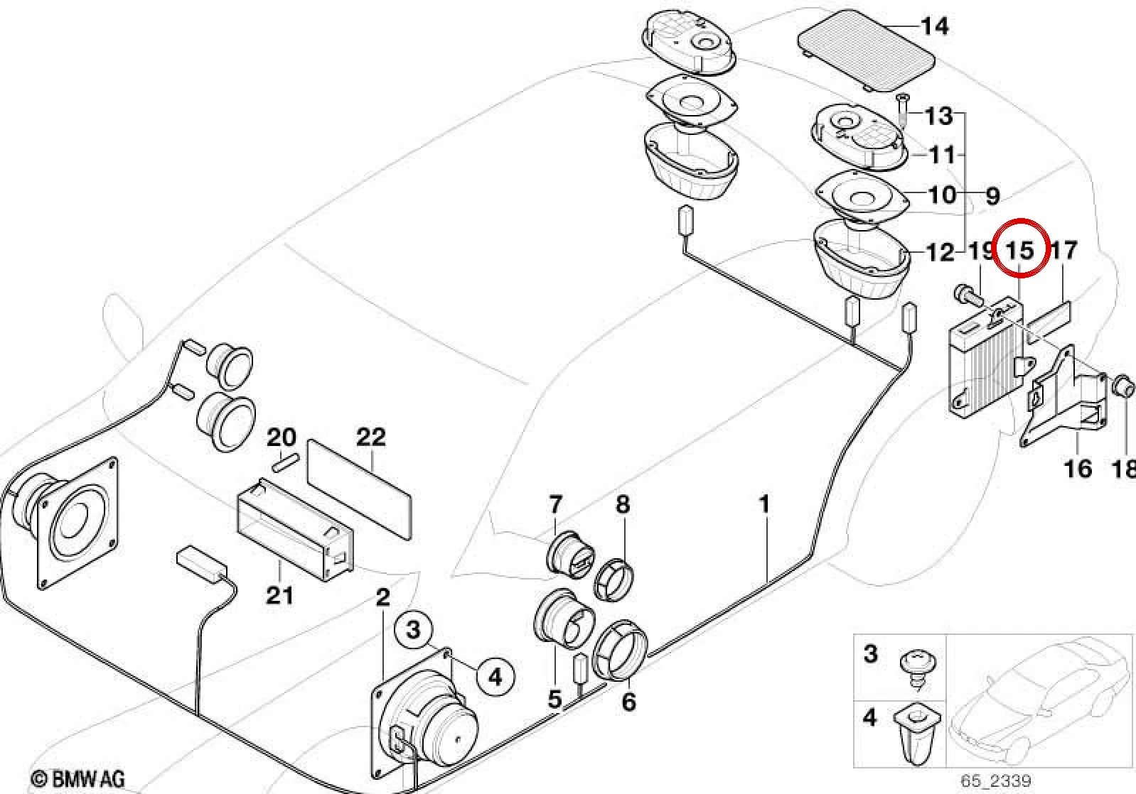 BMW 3 Serisi E36 HiFi Ses Sistemi Amplifikatörü 65138366472