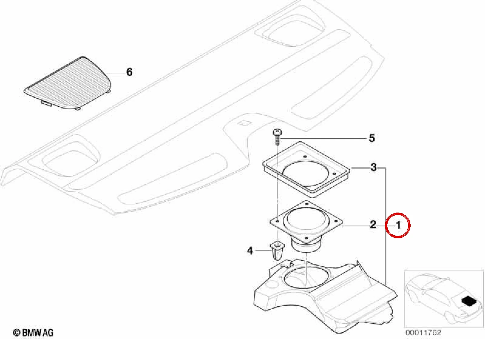 BMW 5 Serisi E39 Arka Sol HiFi Hoparlör 65138369067