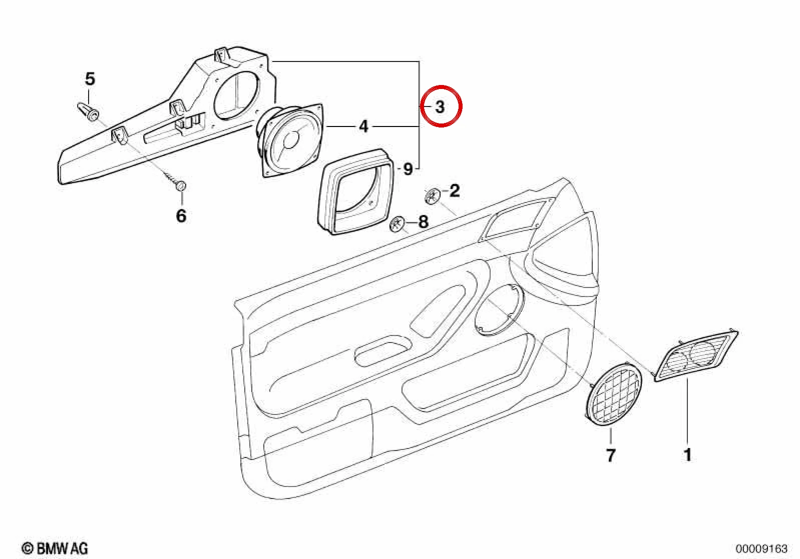 BMW 7 Serisi E38 Ön Sol Kapı Hoparlörü 65138371239