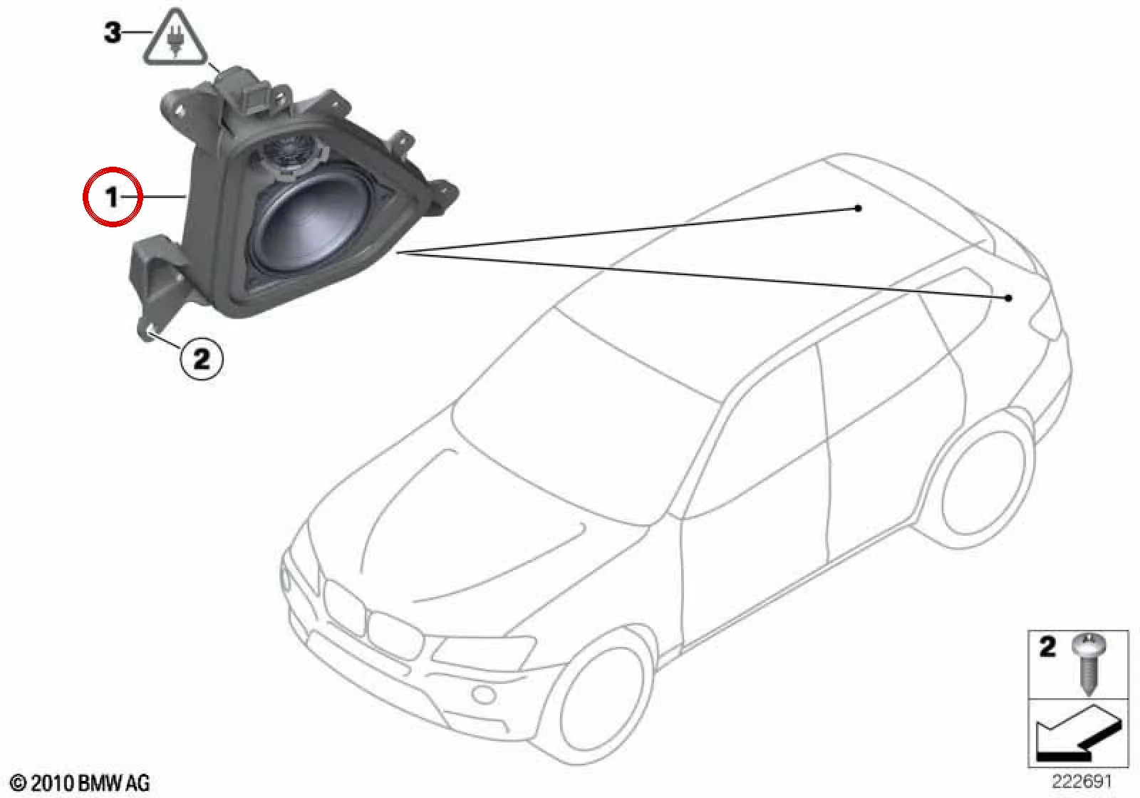 BMW X3 F25 Sağ D Direği Hoparlör Braketi 65139213760
