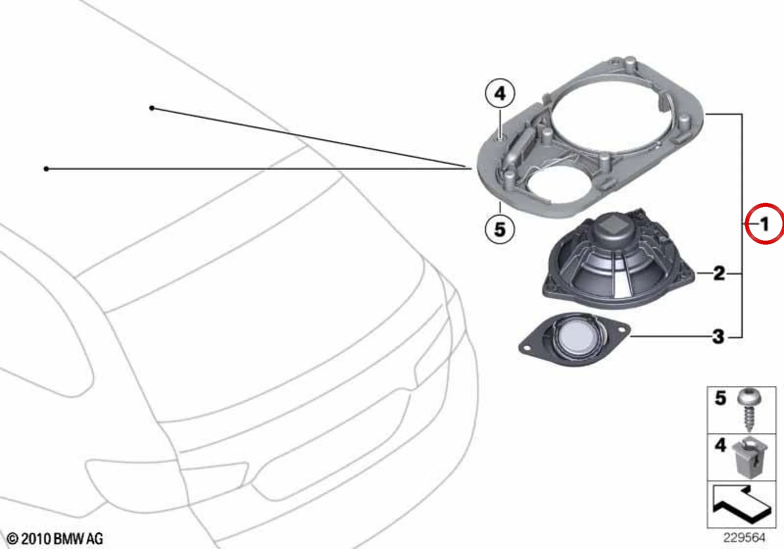BMW 5 Serisi F11 Sol Top HiFi Hoparlör Braketi 65139239147