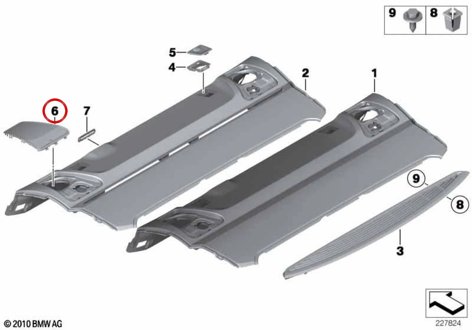 BMW 5 Serisi F10 F11 Sol Hoparlör Izgarası 65139276541