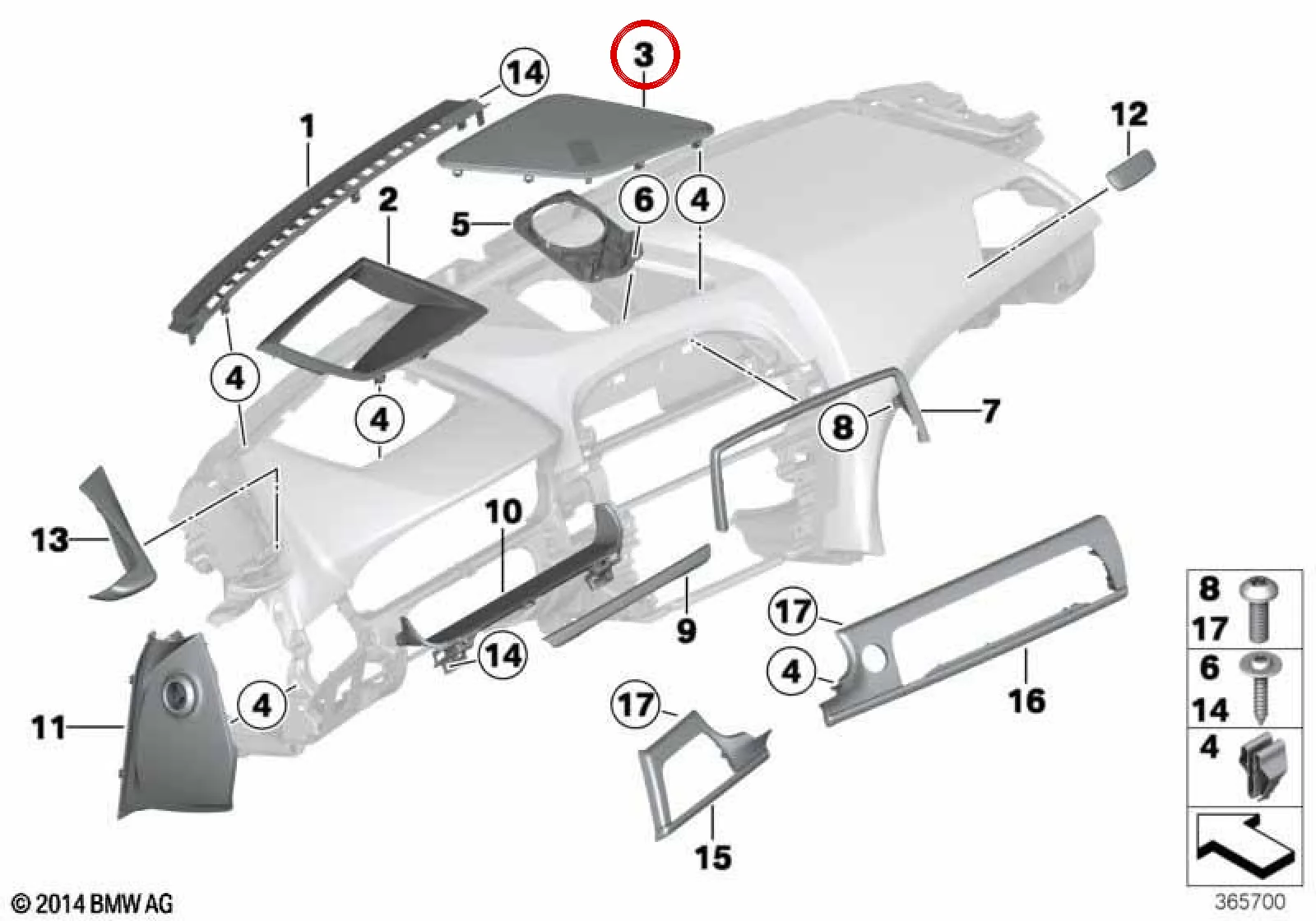 BMW 6 Serisi F06 F12 F13 Orta Hoparlör Kapağı 65139286645