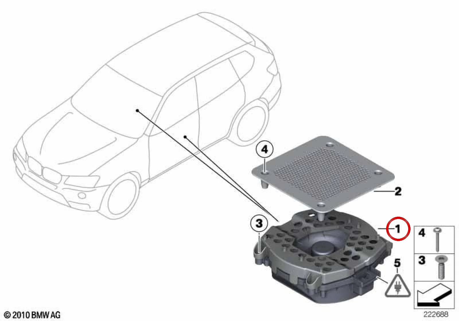 BMW F15 F25 Merkez Subwoofer Hoparlörü 65139287756