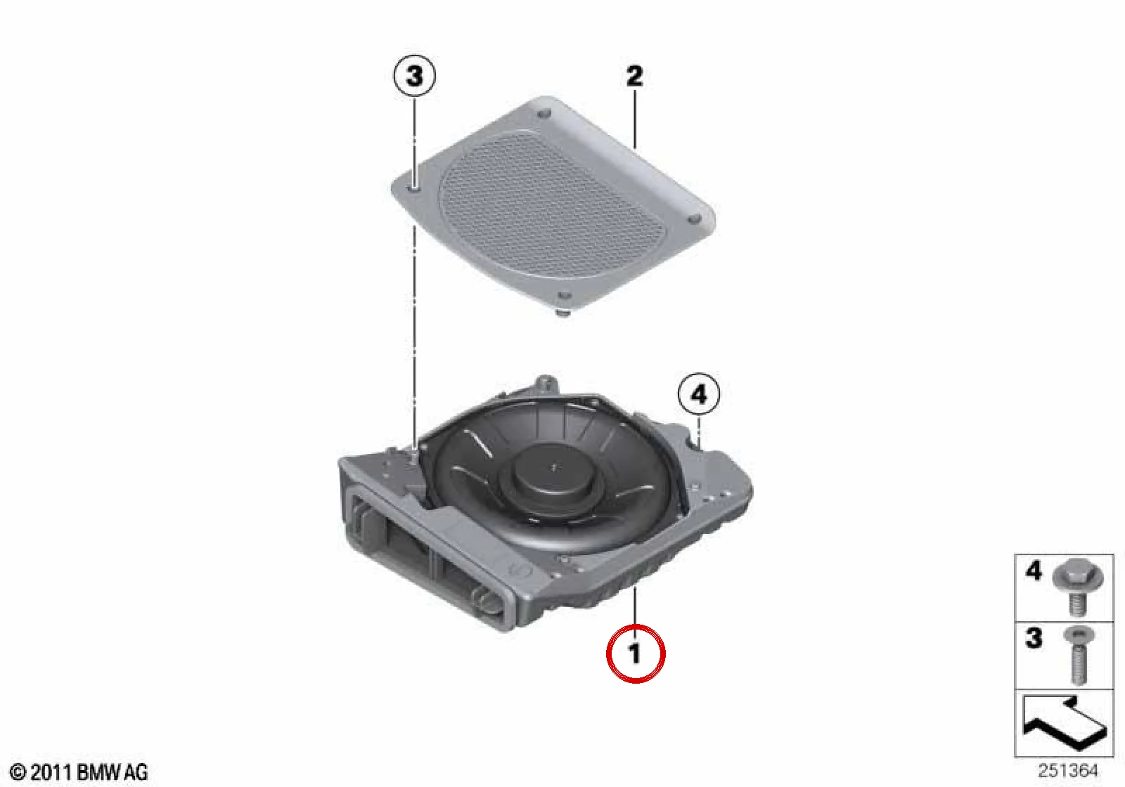 BMW X1 U11 Sol Subwoofer Hoparlörü 65139858623