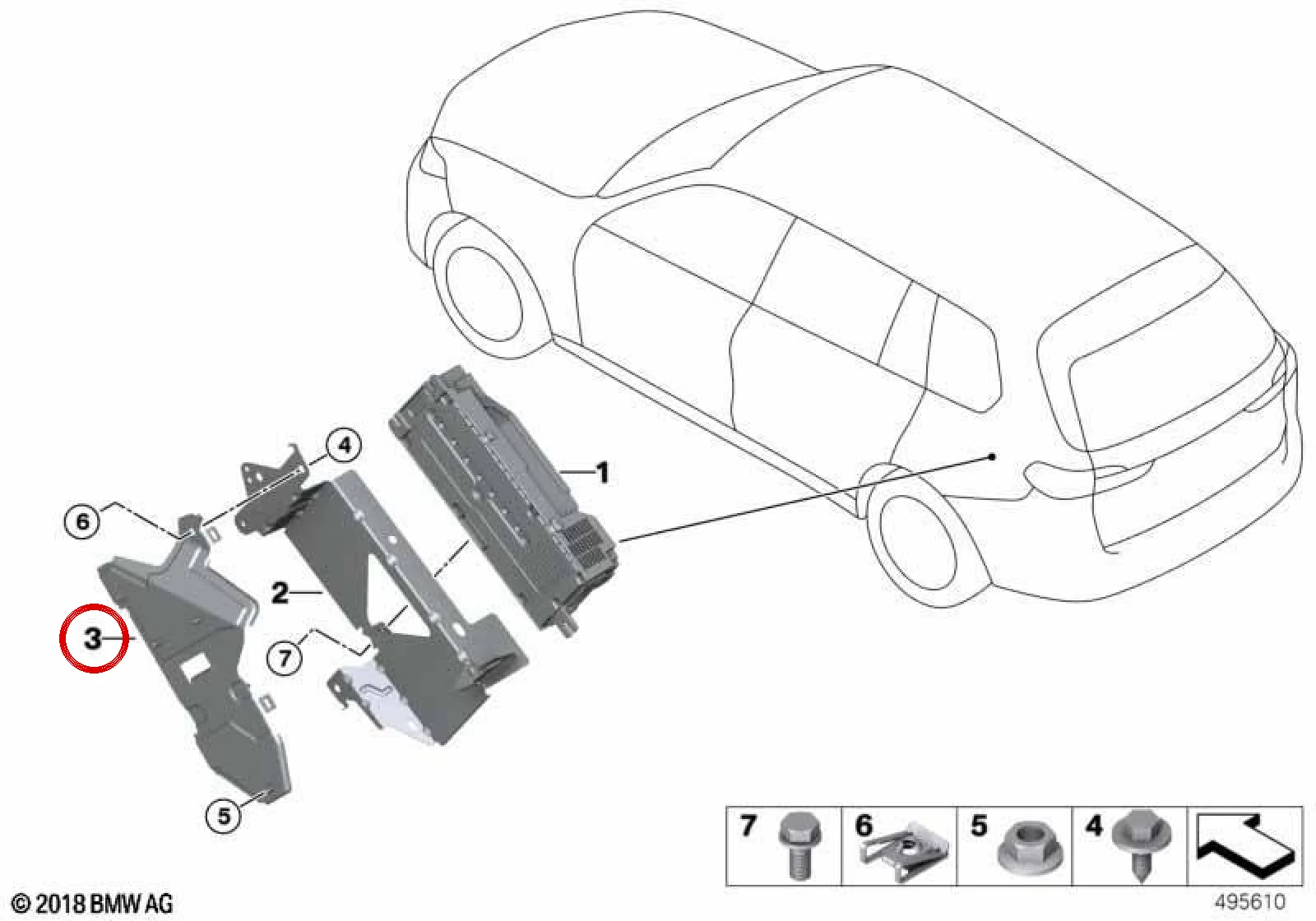 BMW 6 Serisi G32 RAM Modülü Bağlantı Braketi 65158791013