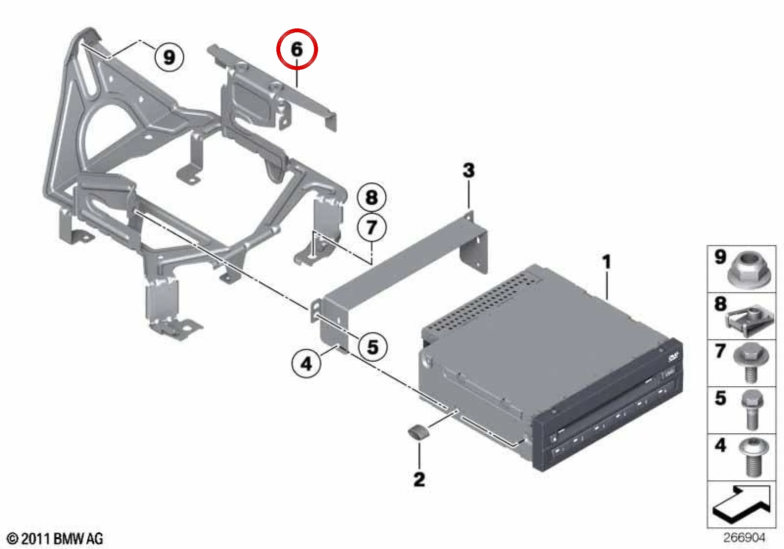 BMW F30 F32 DVD, Kamera Ve TV Modülü Braketi 65159287321