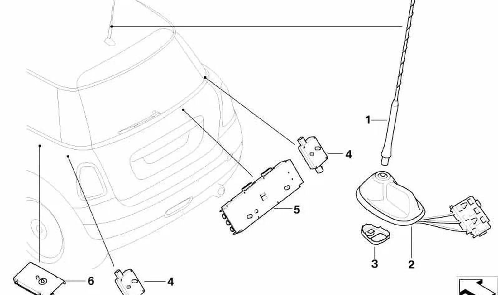 BMW MINI R56 Diversity Anten Amplifikatörü 65203415414