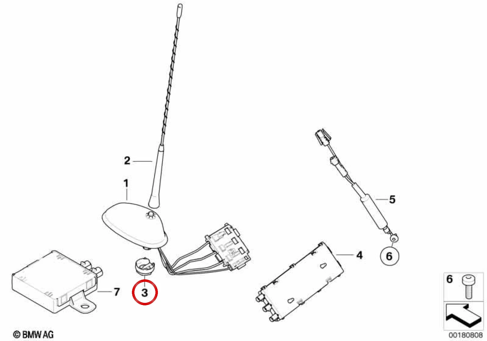 BMW E89 R50 R52 R53 Anten Sabitleme Somunu 65206925347