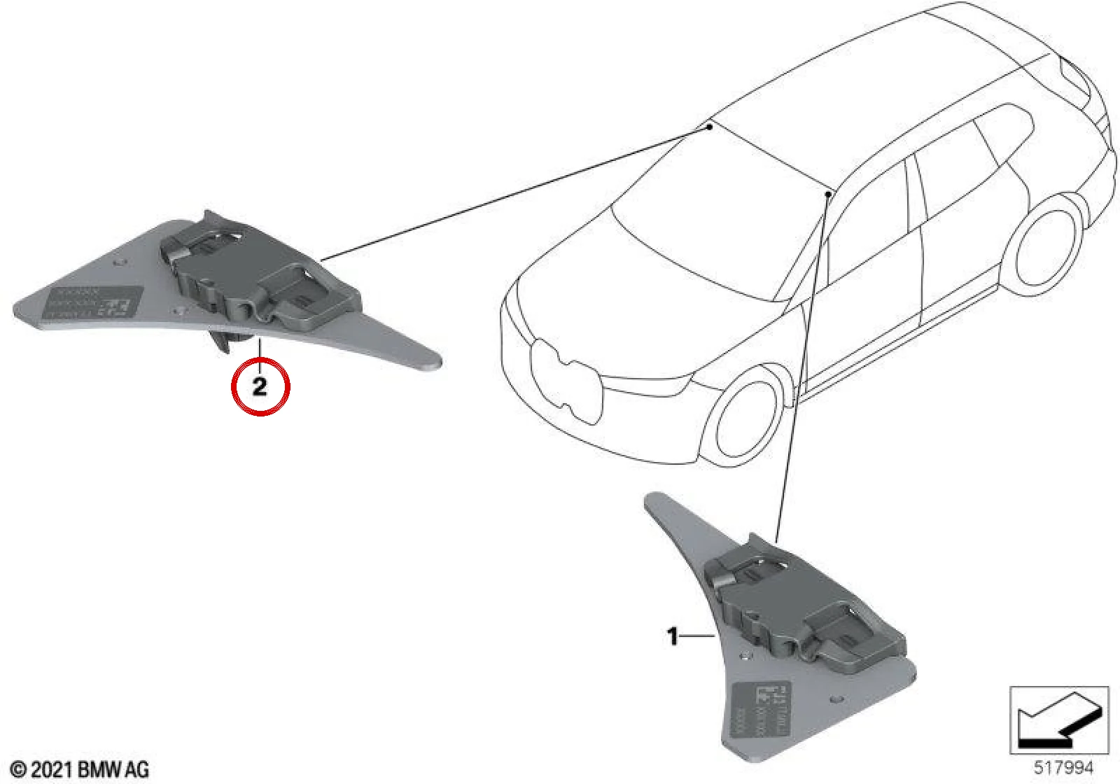 BMW G60 G70 Sağ Ön Cam Anteni 65208705920