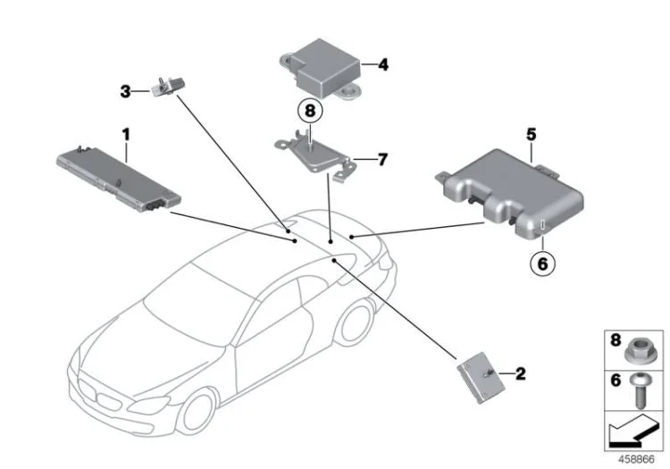 BMW G14 G23 G29 I15 LTE SDARS Çok Bantlı Anten 65208794526