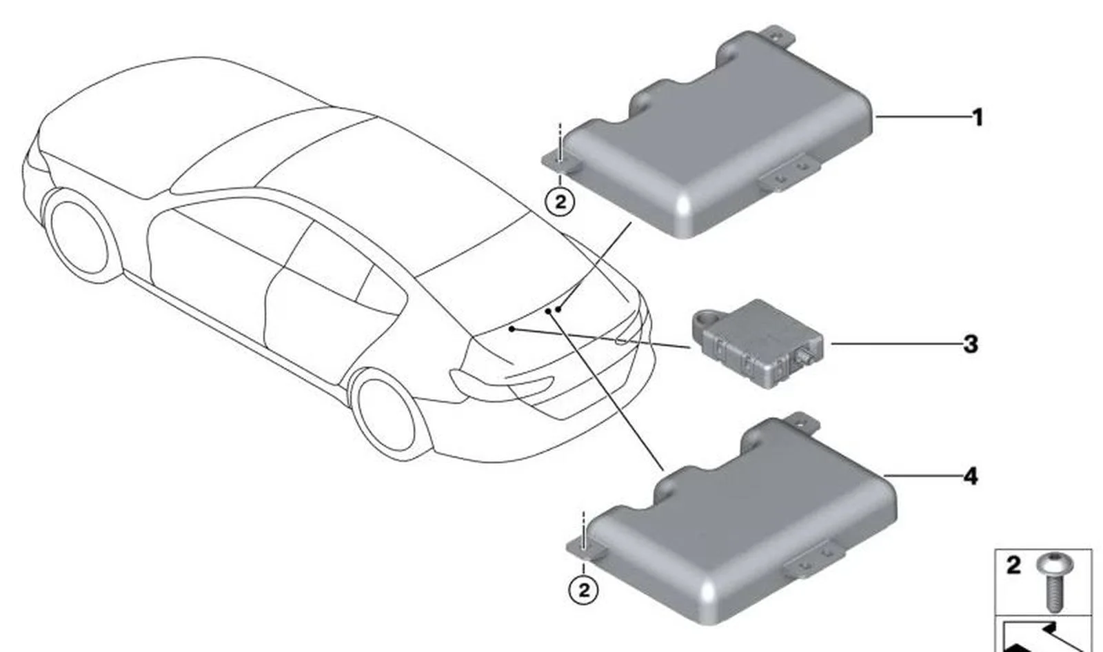 BMW G14 G23 G29 I15 LTE SDARS Çok Bantlı Anten 65208794526