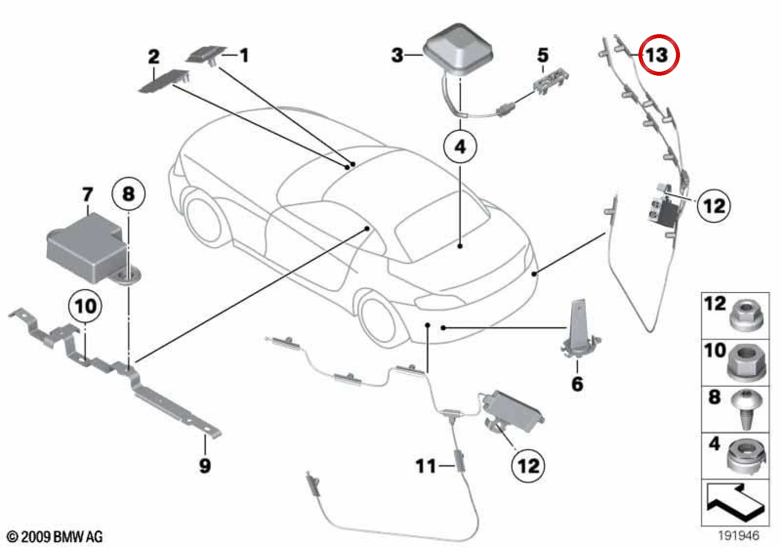 BMW Z4 E89 Sağ Tampon DAB Anteni 65209123995
