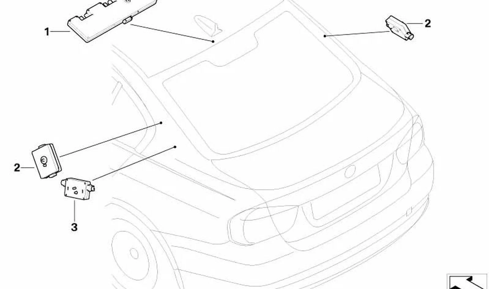 BMW 3 Serisi E90 E92 Diversity Anten Amplifikatörü 868 MHz 65209187644