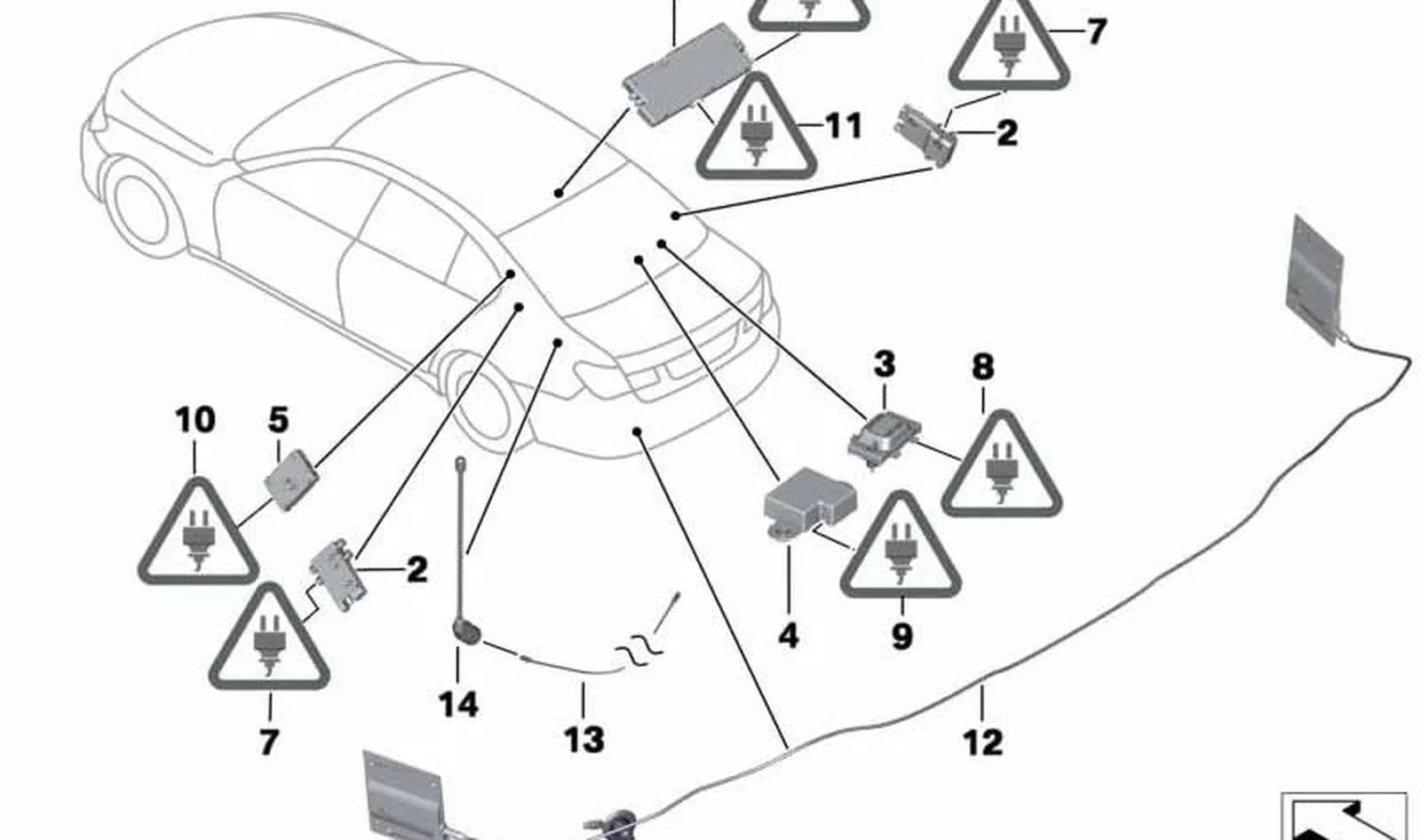 BMW 7 Serisi F01 F02 Diversity Anten Amplifikatörü 315 MHz 65209346802
